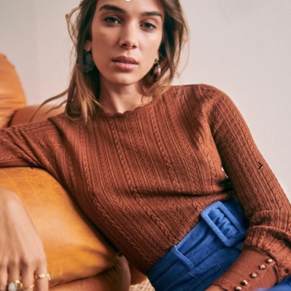 Sezane Ornella jumper in hazelnut